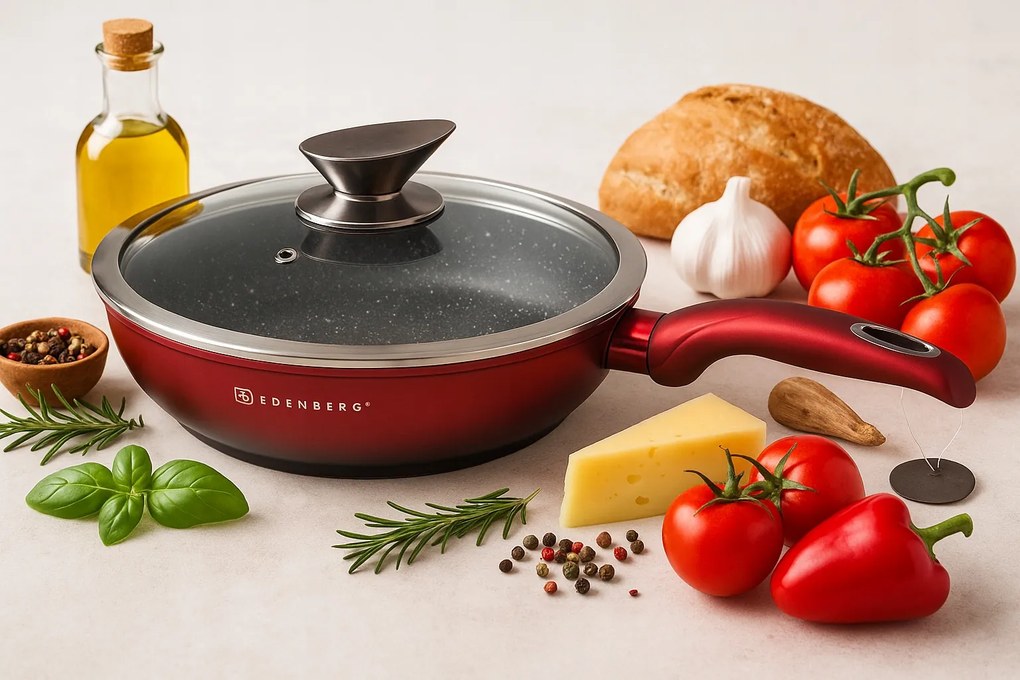 Gáz indukciós serpenyő fedővel 22cm