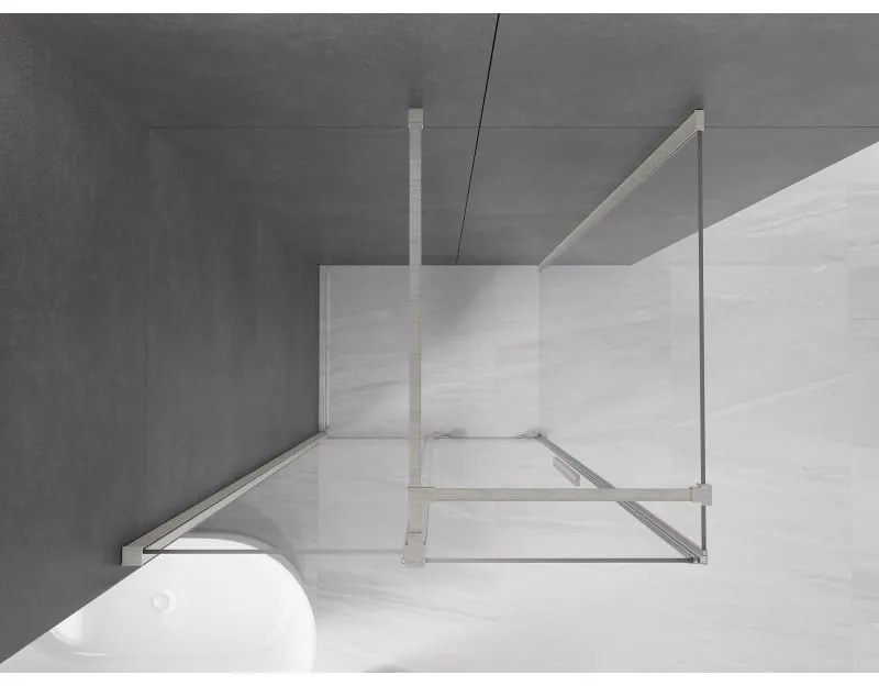 Mexen Velar, zuhanykabin tolóajtóval 110 x 90 cm, 8 mm átlátszó üveg, csiszolt acél, 871-110-090-01-97