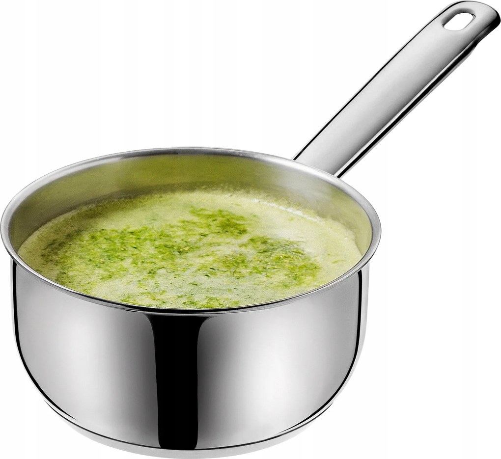 Fazék Acél Serpenyő 1L Indukciós Gáz Rozsdamentes Acél Serpenyő Nyéllel 14cm