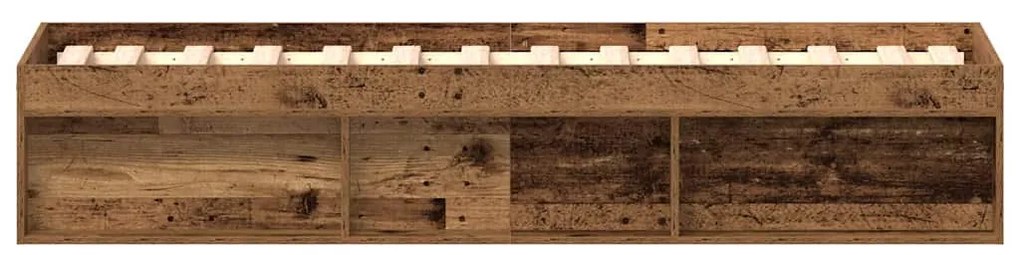 antik fa szerelt fa ágykeret matrac nélkül 100x200 cm