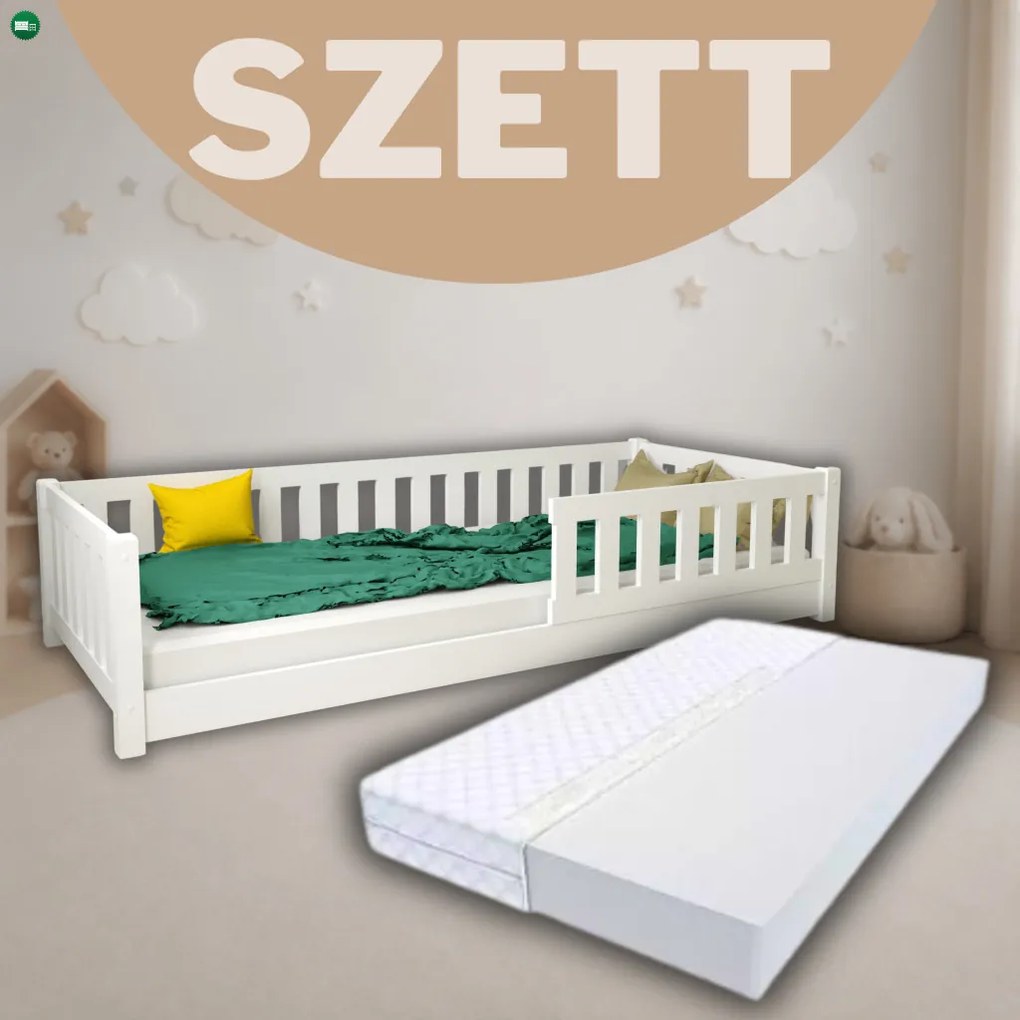 Lulu gyerekágy 80x180 fehér + habmatrac