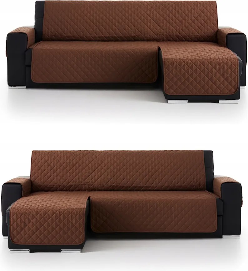 Kanapé ágytakaró sarokvédő 240 cm barna steppelt kétoldalas