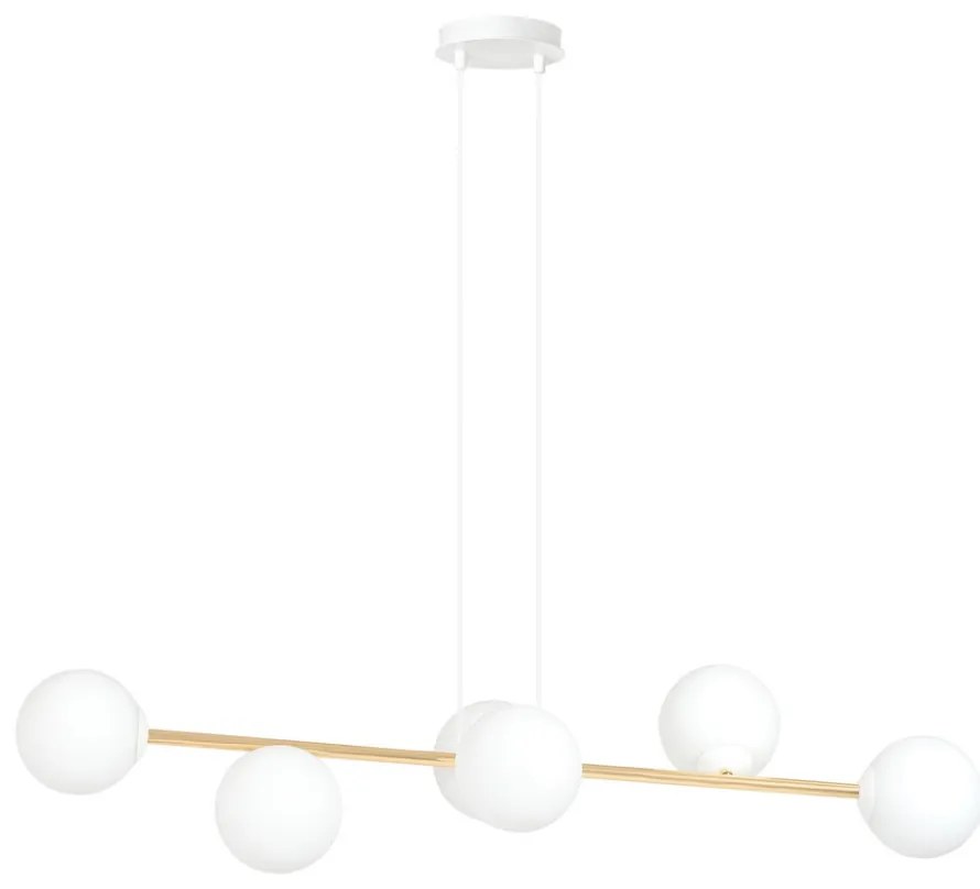 EMIBIG 1242-6 GRAVITY Többágú Függesztett Lámpa Fehér, Arany E14 IP20