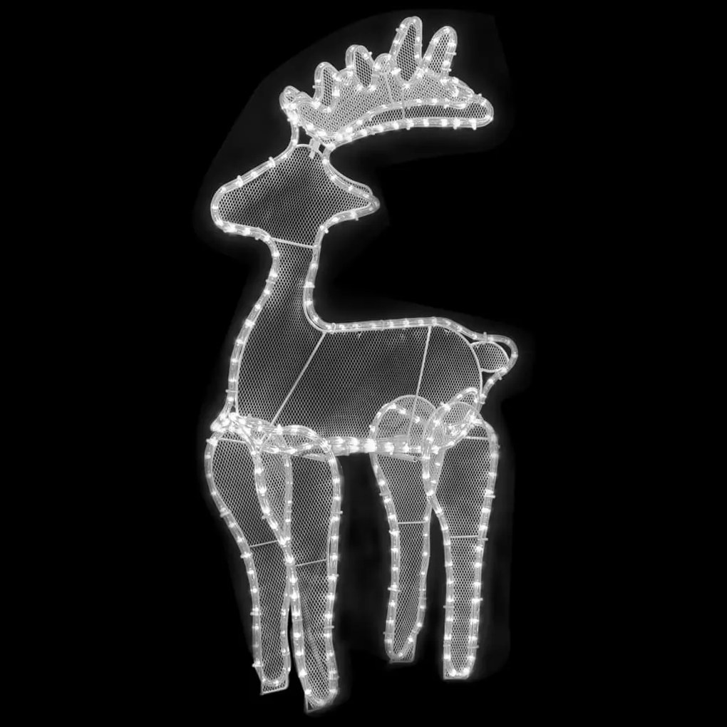 vidaXL rénszarvasos karácsonyi dísz hálóval és 306 LED-del 60x24x89 cm