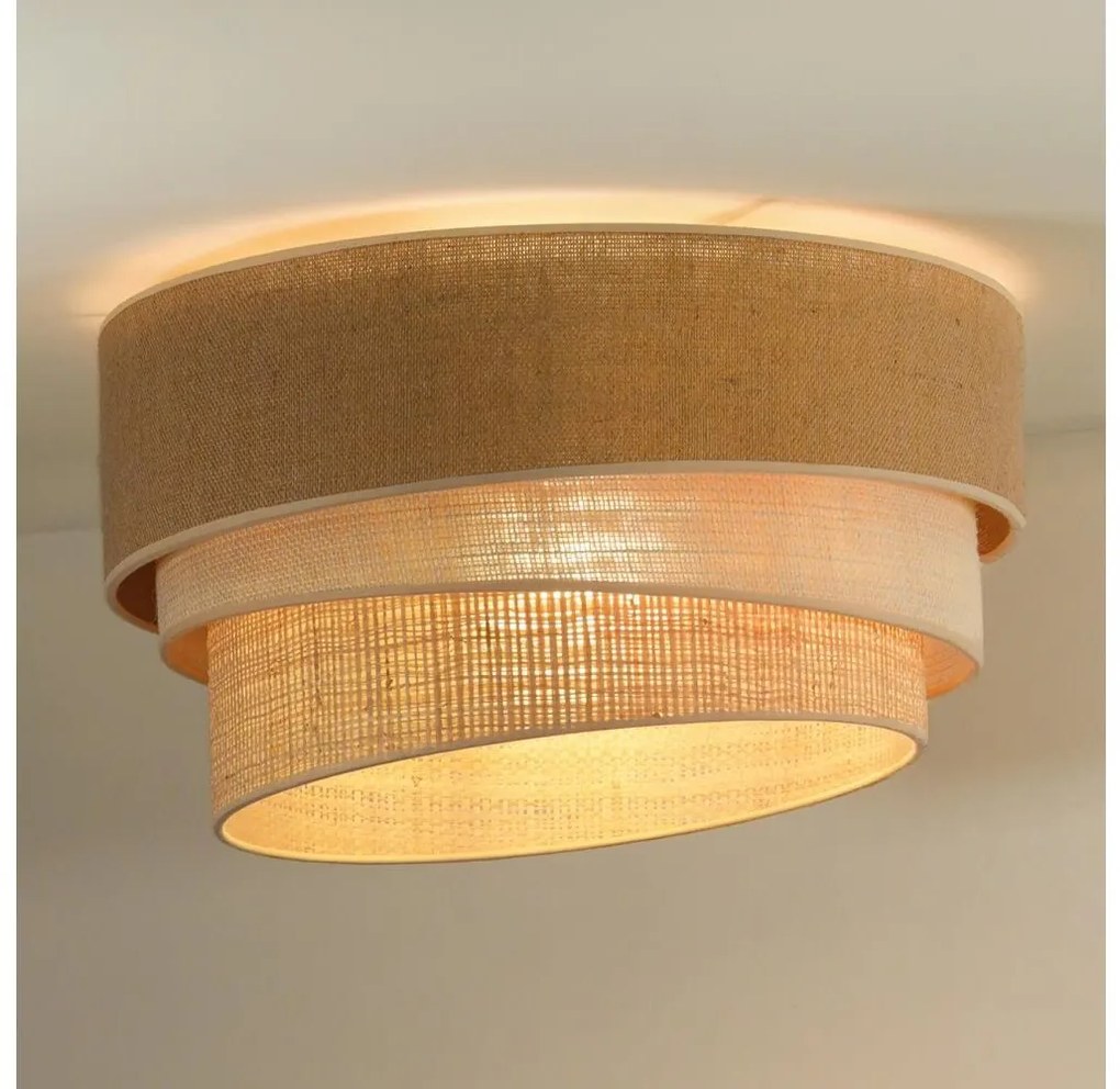 Duolla - Mennyezeti lámpa YUTE TRIO 3xE27/15W/230V átm. 60 cm barna/szürke/bézs