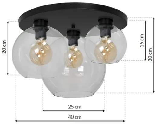 Mennyezeti lámpa SOFIA 3xE27/60W/230V átlátszó