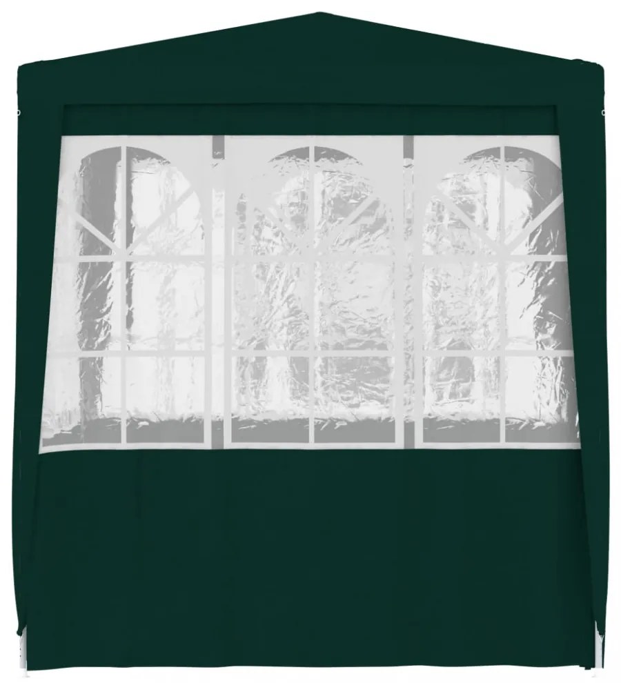 zöld rendezvénysátor oldalfalakkal 2 x 2 m 90 g/m²