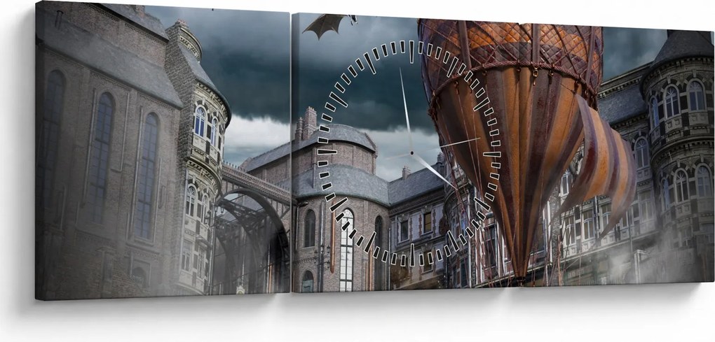 Kép - szürreális táj (órával) (90x30 cm)