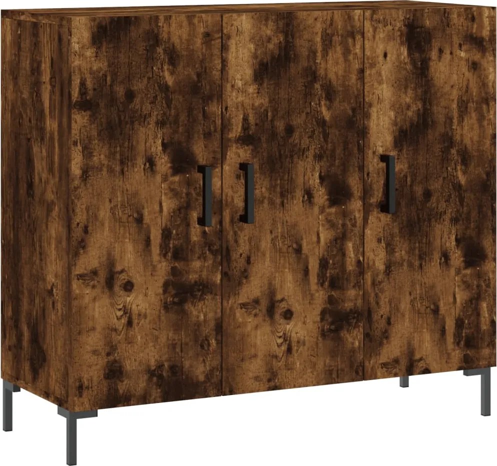 vidaXL füstös tölgy színű szerelt fa tálalószekrény 90 x 34 x 80 cm