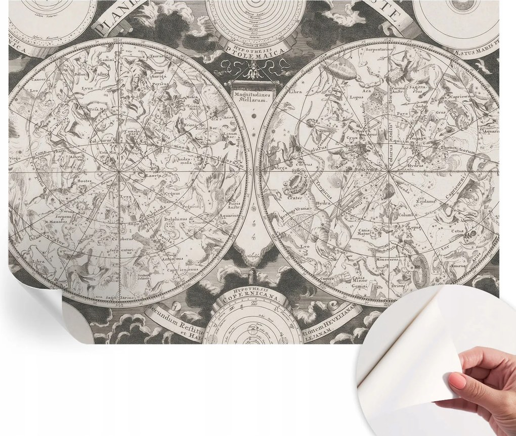 Öntapadós Dekoratív Fotótapéta Hálószobába Csillagos térkép 312x219 cm