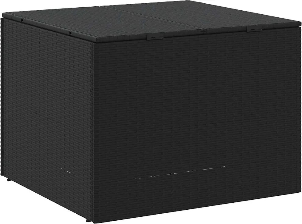 vidaXL fekete polyrattan kerti tárolóláda 291 L