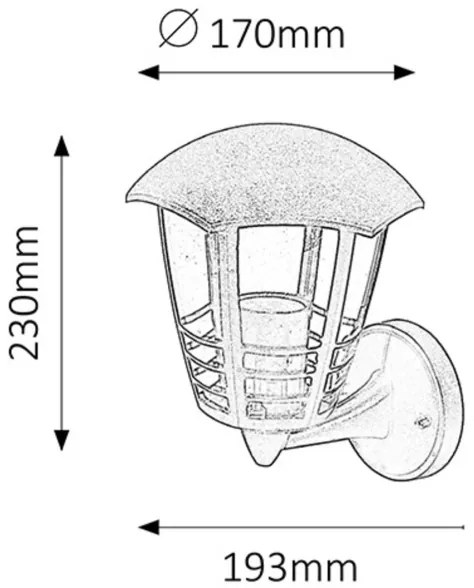 Rabalux 8618 - Kültéri fali lámpa MARSEILLE 1xE27/60W/230V