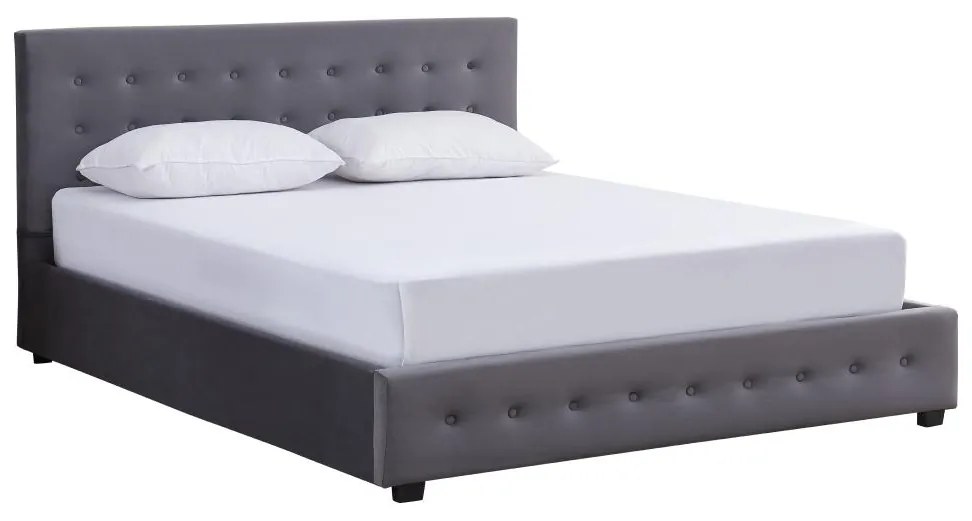 Franciaágy 180 cm Marcaje (szürke) (ágyráccsal)  (tárolóhellyel). 1116418
