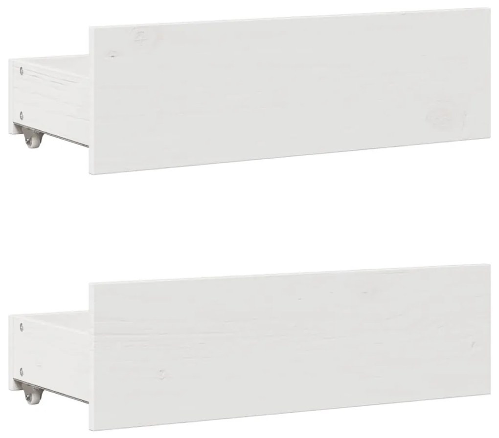 fehér tömör fenyőfa fiókos ágykeret matrac nélkül 90 x 200 cm