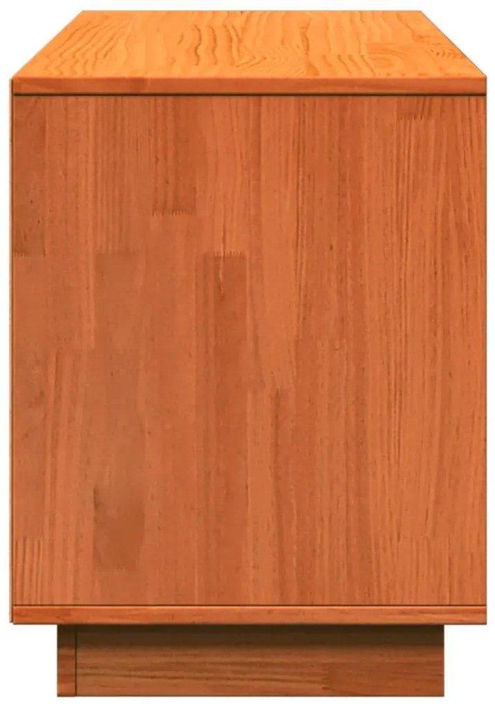 viaszbarna tömör fenyőfa cipőszekrény 110 x 34 x 45 cm