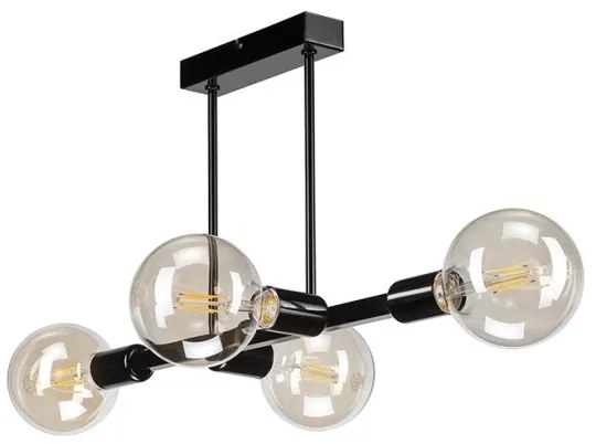 ASTRID mennyezeti lámpa 4xE27/60W/230V fekete, rúdon