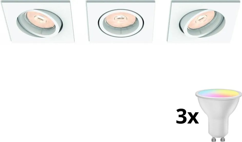 Philips 50193/31/PN- SZETT 3x LED RGBW, dimmelhető süllyesztett spotlámpa 1xGU10/4,8W/230V fehér + távirányító