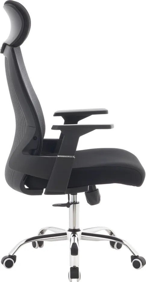 Irodai szék, fekete/króm, teherbírás 150 kg, HOLGER