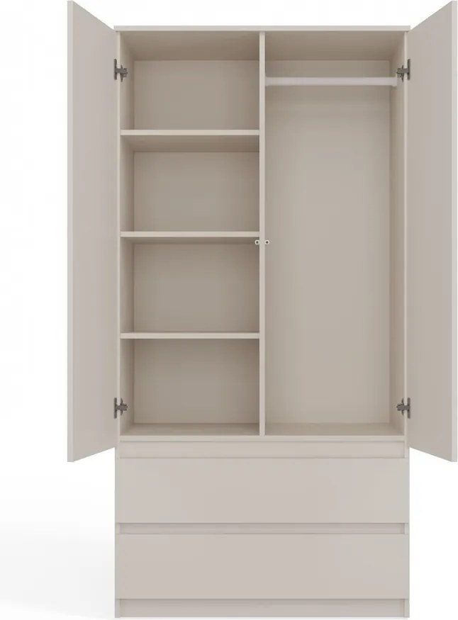 SS-90 gardróbszekrény, 90x180x50 cm, kasmír