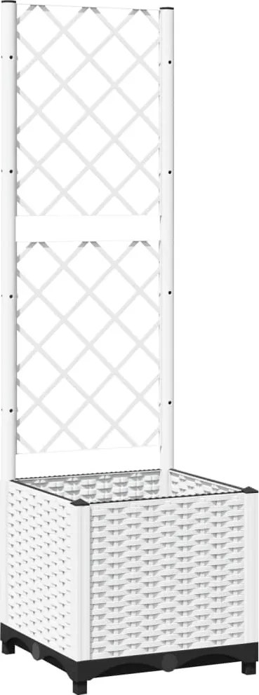 vidaXL fehér polipropilén rácsos kerti ültetőláda 40 x 40 x 136 cm