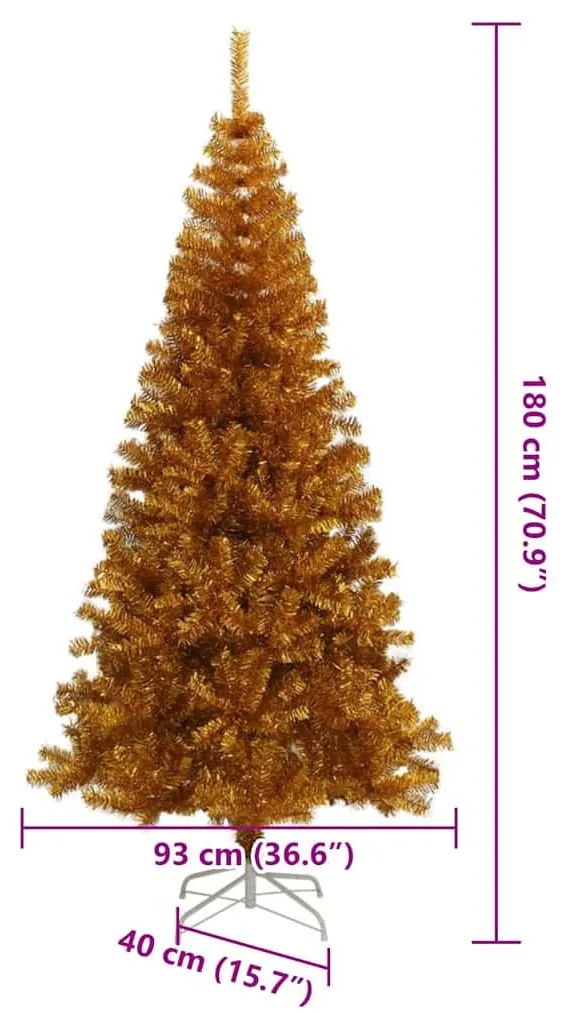 Mű karácsonyfák LED -es lámpákkal Arany 180 cm PET