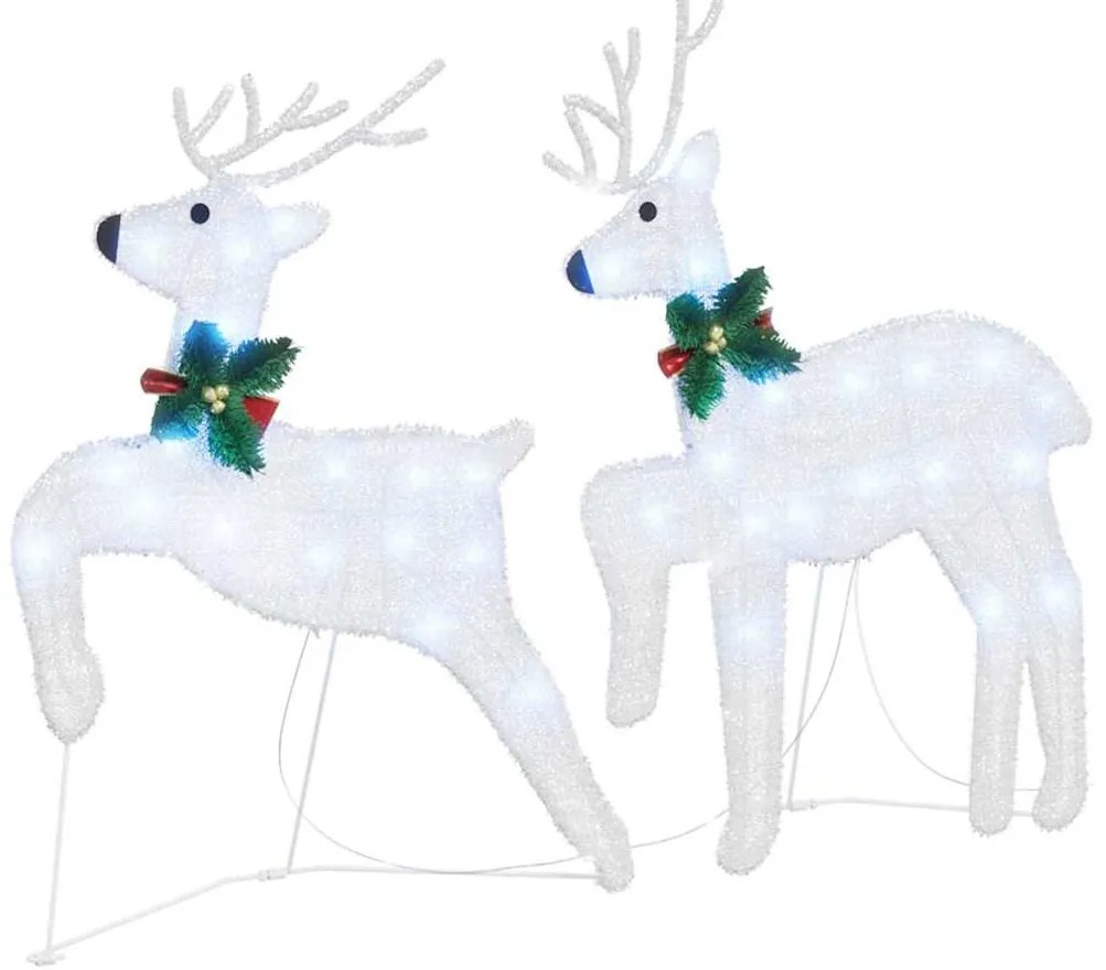 LED rénszarvasok 6 pcs Ezüst szövet