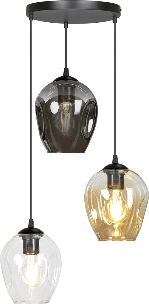 Emibig modern függeszték istar fekete emi682/3prem