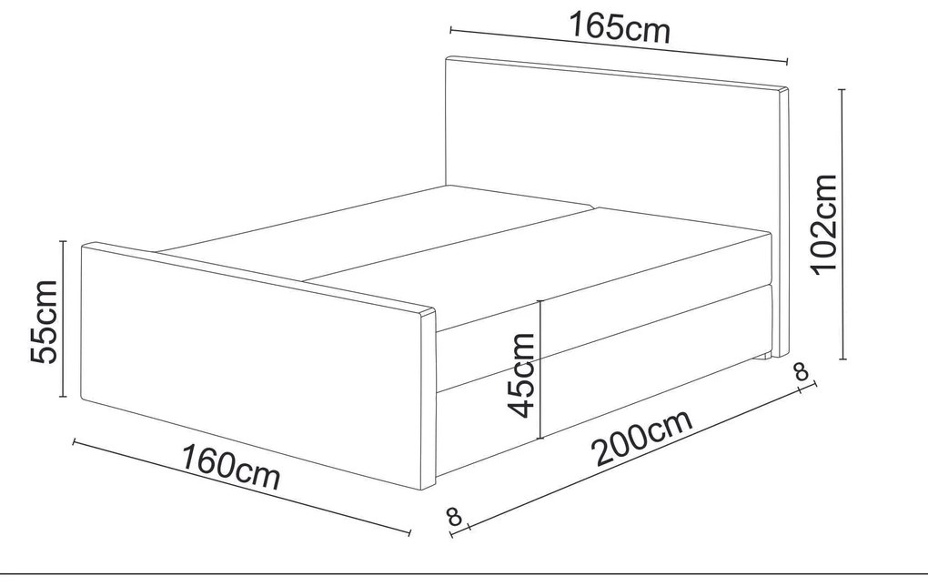 Franciaágy Boxspring 180 cm Milagros 1 (bézs) (matraccal és tárolóhellyel). 1046743