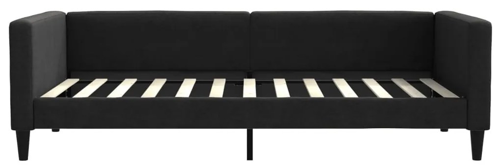 fekete szövet kanapéágy matraccal 100 x 200 cm