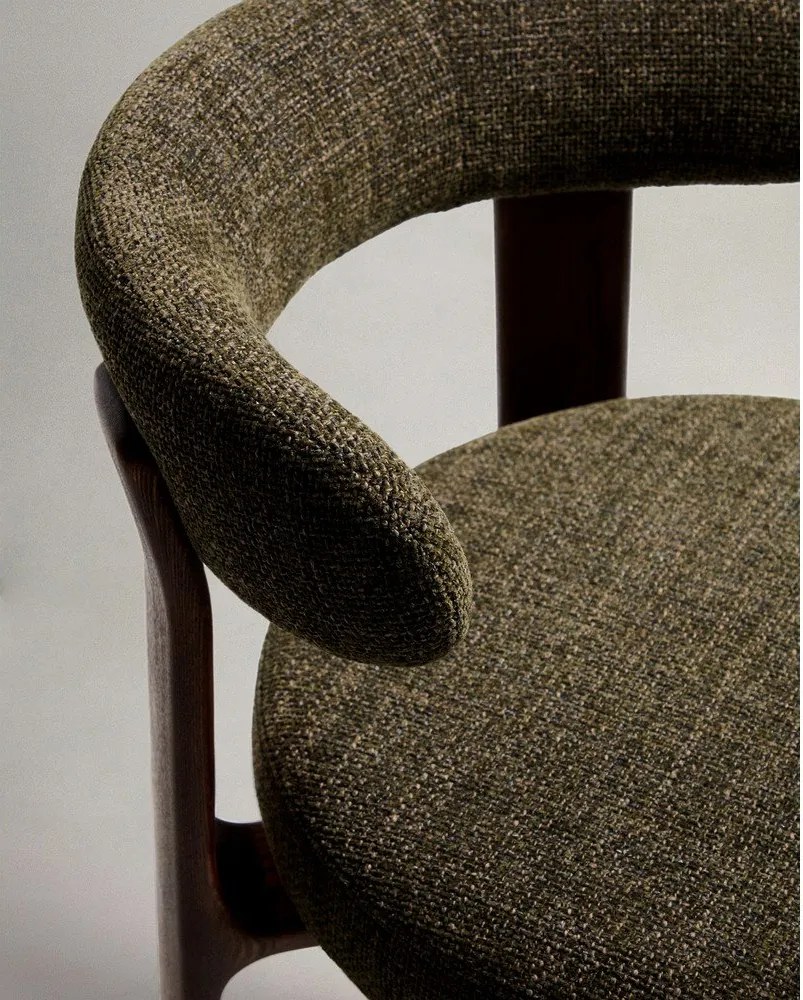 Zöld-sötét natúr színű kőrisfa bárszék (ülésmagasság 75 cm) Granite – Kave Home