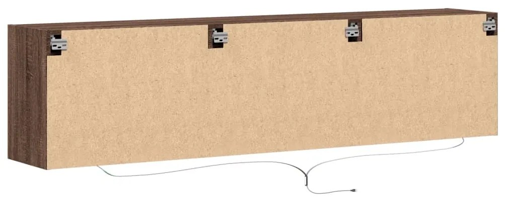 barna tölgy színű fali TV-szekrény LED-del 180 x 31 x 45 cm