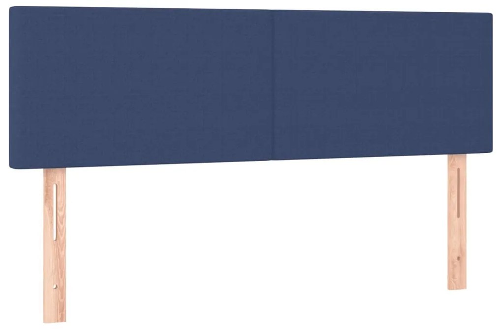 kék szövet rugós és LED-es ágy matraccal 140x190 cm