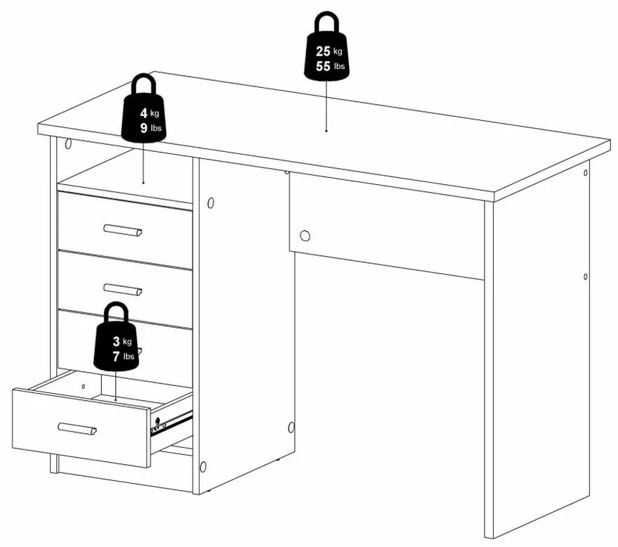 Felix II íróasztal, sonoma tölgy