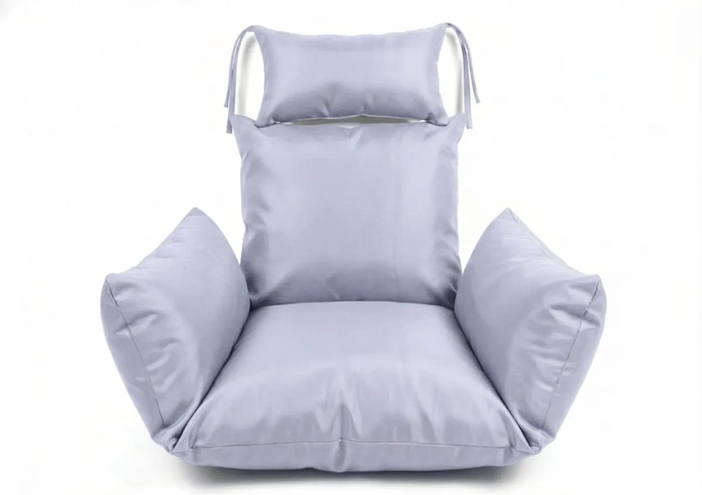 Fehér függőszék KOKON állvánnyal, világos párna