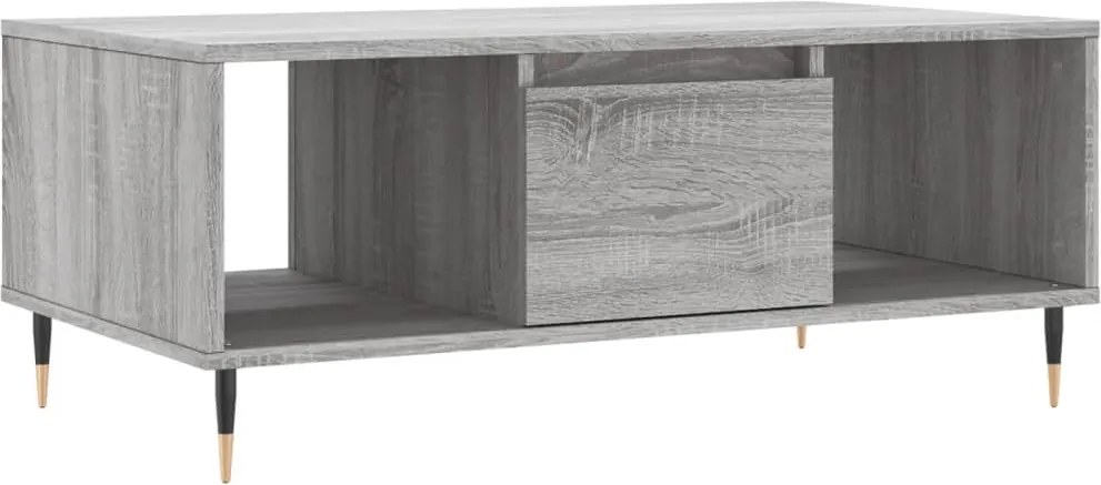 vidaXL szürke sonoma színű szerelt fa dohányzóasztal 90 x 50 x 36,5 cm