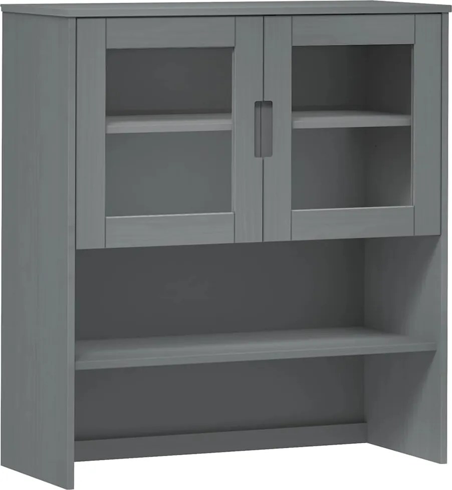 vidaXL MOLDE szürke tömör fenyőfa felső szekrény 90 x 35 x 100 cm