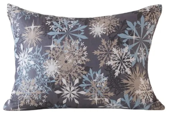 SNOWFLAKE kékesszürke mikroszálas párnahuzat 70x90 cm