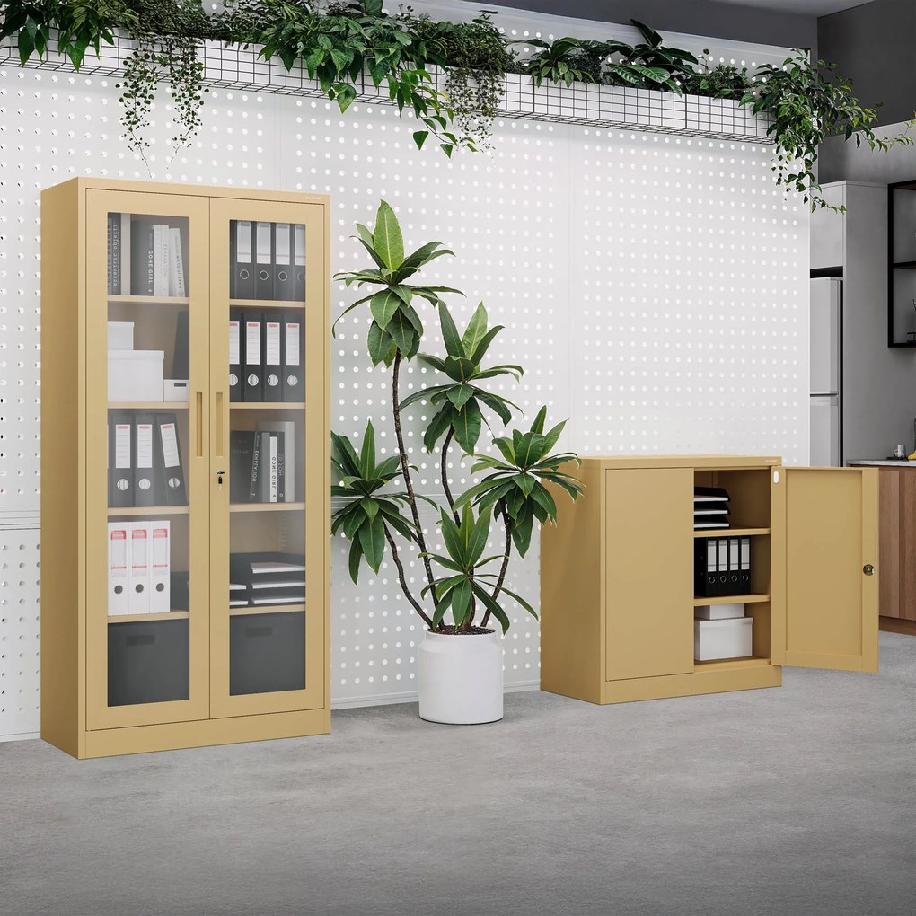 Üveges vitrin AMELIA, 900 x 1850 x 400 mm, Fresh Style: bézs