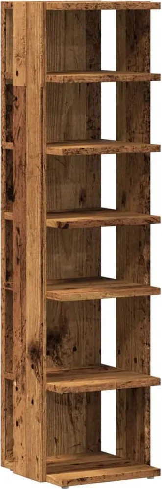 vidaXL antik fa színű szerelt fa cipőszekrény 28 x 27 x 102 cm
