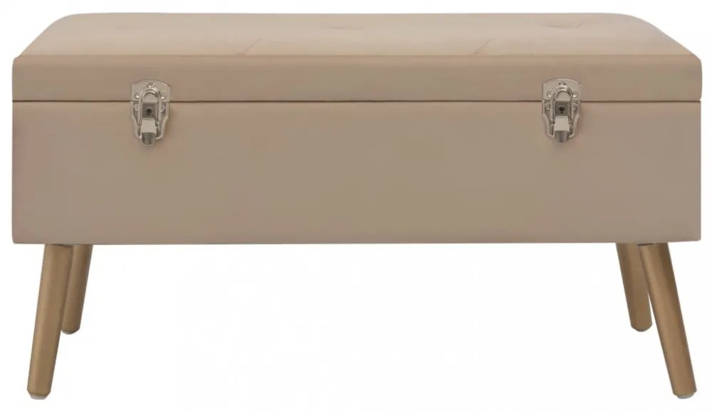 bézs bársonypad tárolórekesszel 80 cm