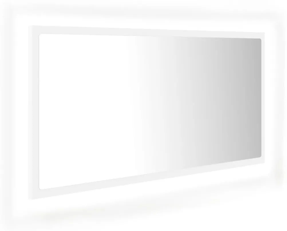 Fehér akril LED-es fürdőszobai tükör 90 x 8,5 x 37 cm