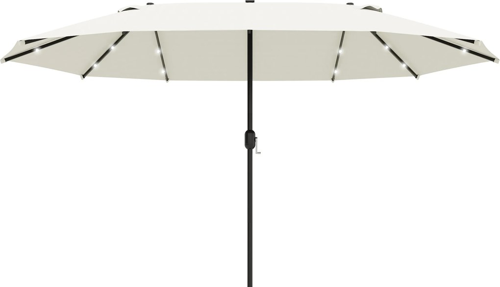 Outsunny LED-es Kétoldali Napernyő 440 x 256 cm Kerti Napernyő | Aosom