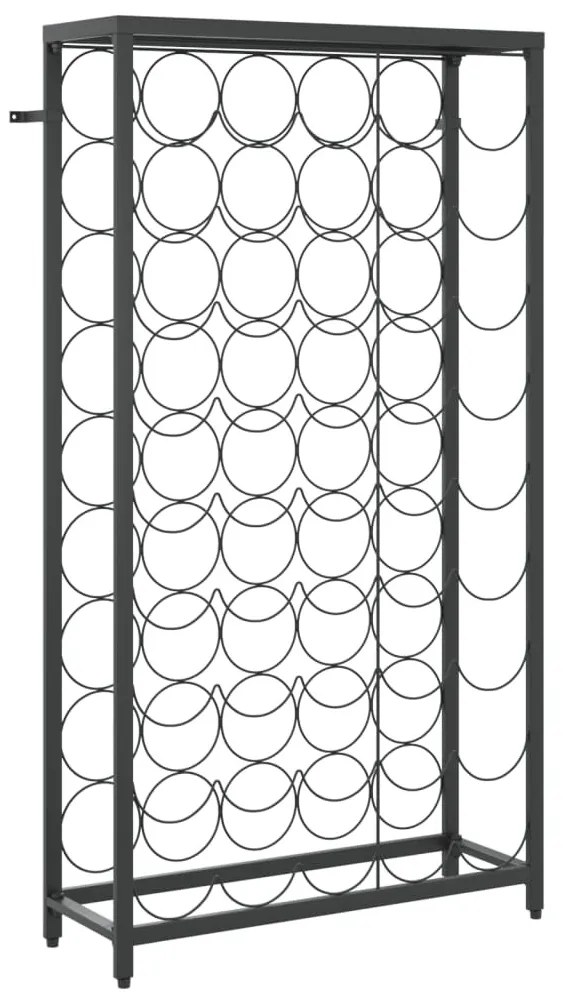 Fekete kovácsoltvas bortartó 45 palackhoz 54 x 18 x 100 cm