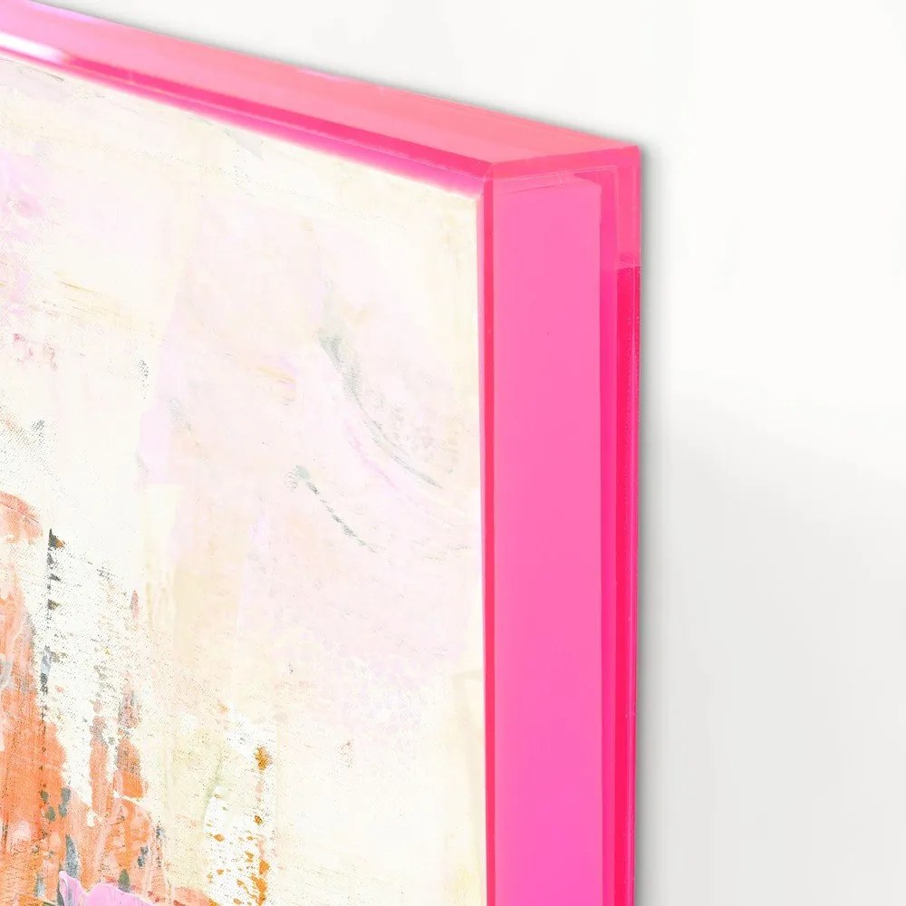 Nyomtatott keretezett vászon kép kézzel festett részletekkel 102x102 cm New Age Pink – Malerifabrikken