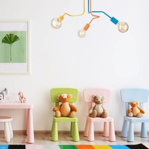 Felületre szerelhető csillár  MATYLDA 3xE27/60W/230V színes