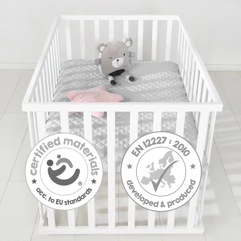 Fehér gurulós járóka 100x75 cm Style – Roba