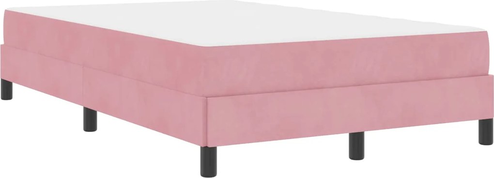 vidaXL Boxrugós ágy matracmal Rózsaszín 120 x 190 cm szövet