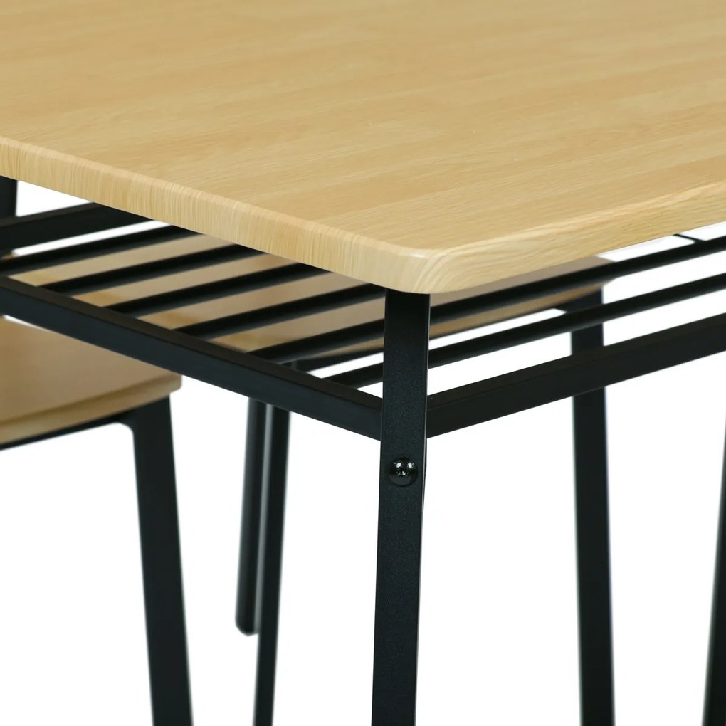 Industrial étkezőgarnitúra 4 székkel,  110 x 70 x76 cm, barna