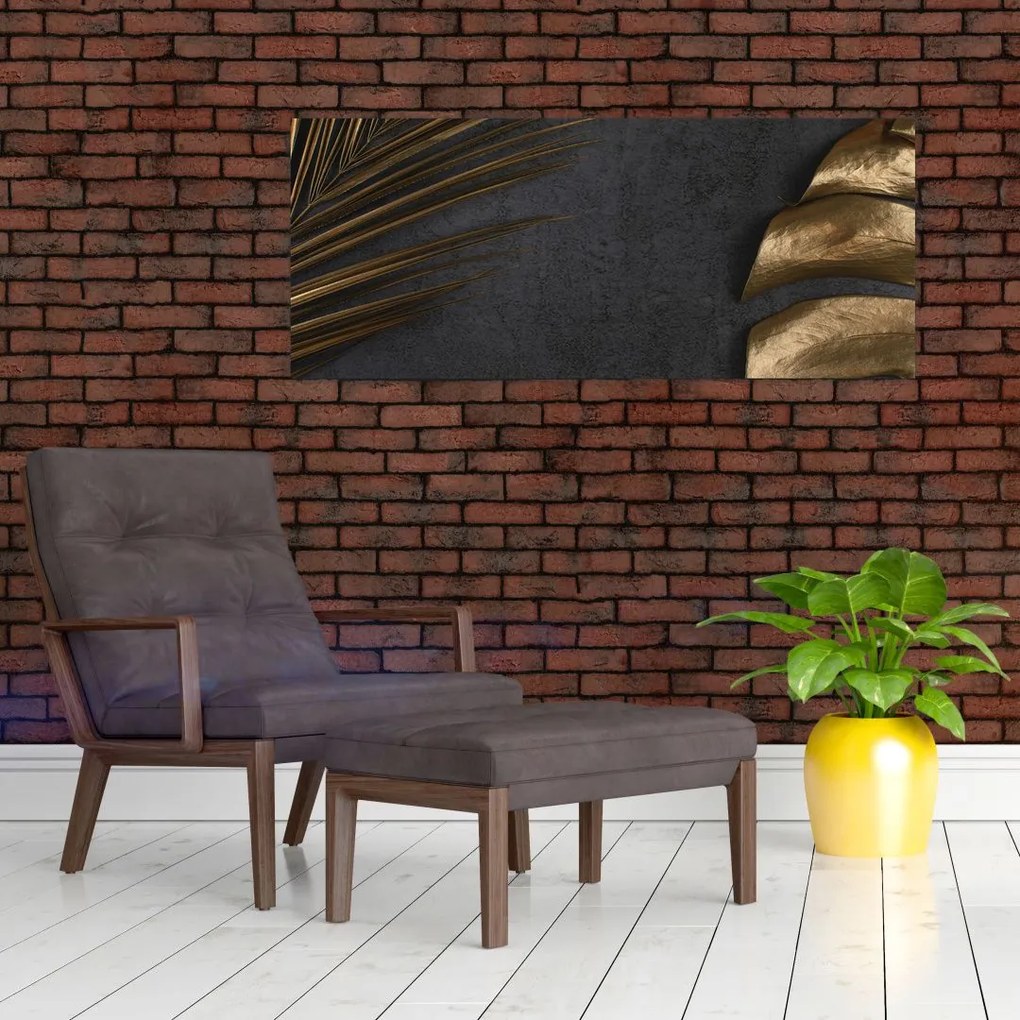 Kép arany levelekkel (120x50 cm)