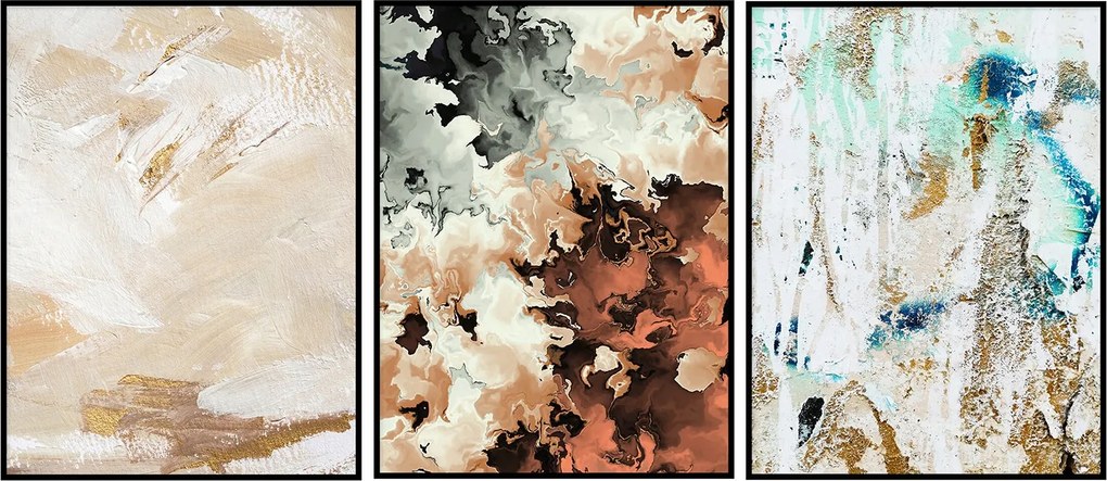 Modern 3 db-os absztrakt poszter szett 30x40